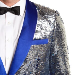TR Premium Navy and Silver Sequence Blazer-0