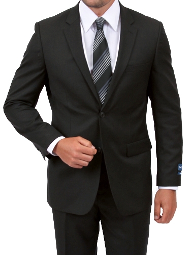 Classic Dark Grey Two Button Modern Fit Wool Suit Classic Dark Grey Two Button Modern Fit Wool Suit