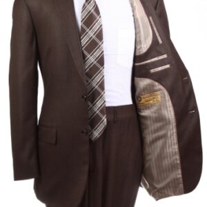 Stylish Brown Two Button Regular Fit Suit Inside Lining