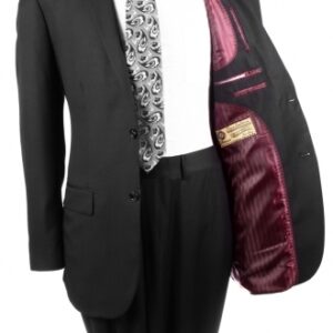 Black Two Button Regular Fit Suit Inside Linging