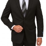 Classic Black Modern Fit Two Button Wool Suit