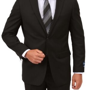 Classic Black Modern Fit Two Button Wool Suit