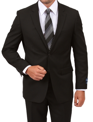 Classic Black Modern Fit Two Button Wool Suit Classic Black Modern Fit Two Button Wool Suit
