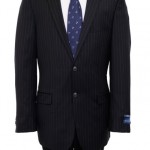 Pinstripe Navy Modern Fit Two Button Wool Suit