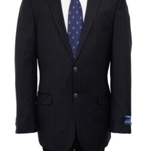 Pinstripe Navy Modern Fit Two Button Wool Suit