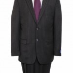 Pinstripe Dark Gray Two Button Modern Fit Wool Suit