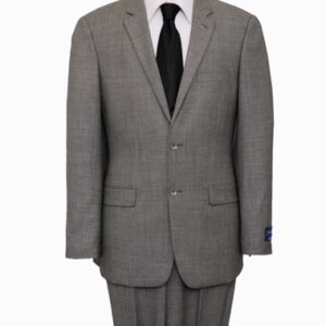 Birdseye Black & White (Light Grey) Two Button Modern Fit Wool Suit