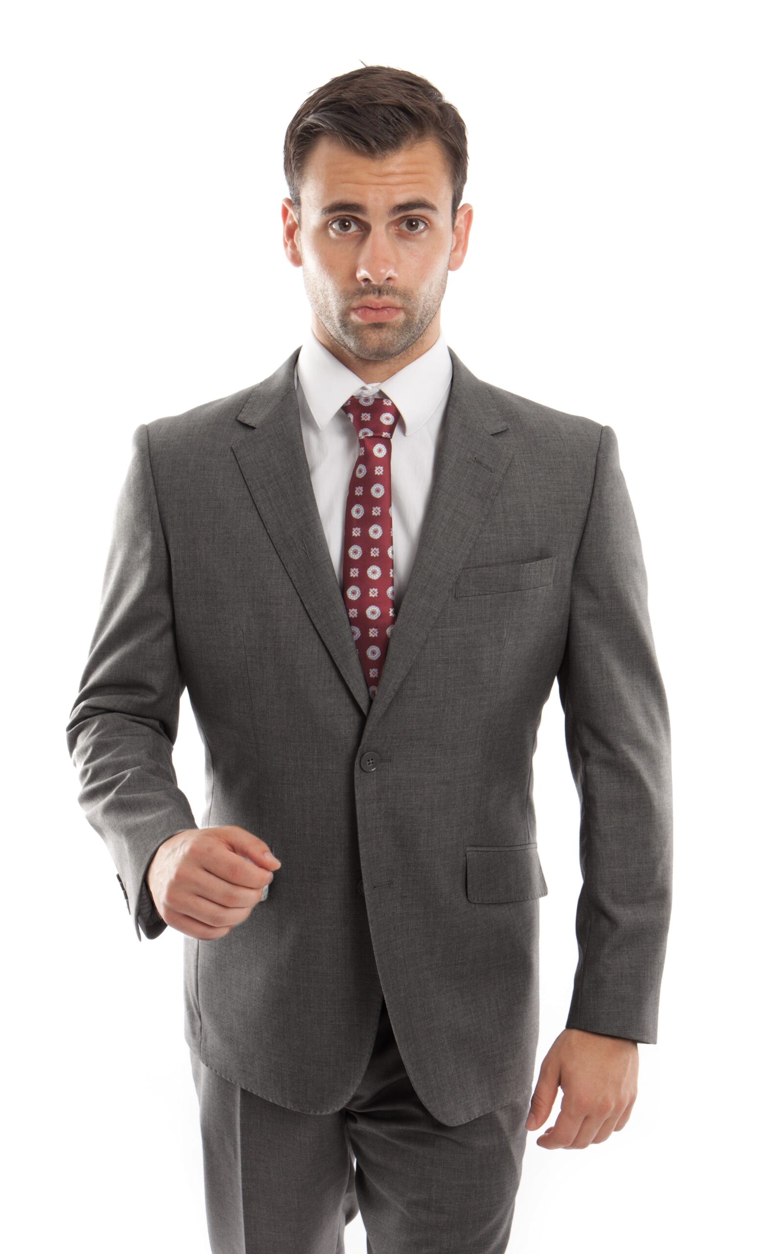 Classic Dark Grey Modern Fit 2 ButtonTwo Piece Wool Suit Classic Dark Grey Modern Fit 2 ButtonTwo Piece Wool Suit