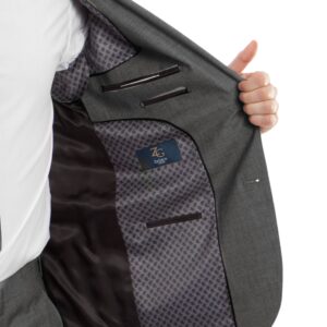 Classic Dark Grey Modern Fit 2 ButtonTwo Piece Wool Suit