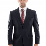 Classic Navy Modern Fit Two Button Two Piece Wool Suit