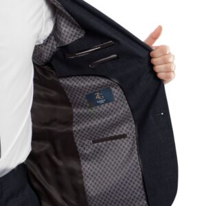 Classic Navy Modern Fit Two Button Two Piece Wool Suit Inside Lining