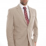 Summer Tan Modern Fit Two Button Two Piece Wool Suit