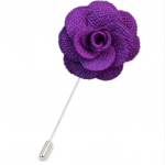 Purple Fabric Flower Lapel Pin