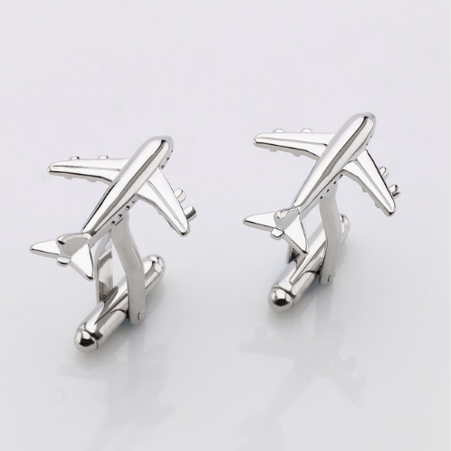 Silver Airplane Cuff Links