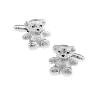 Silver Teddy Bear Cuff Links
