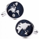 Blue World Atlas Cuff Links