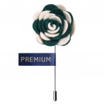 Mixed Color Green White Bouquet Fabric Flower Lapel Pin-0