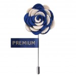 Mixed Color Blue White Bouquet Fabric Flower Lapel Pin-0