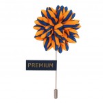 Orange and Blue Fabric Flower Lapel Pin-0