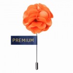 Peach Color Fabric Flower Lapel Pin-0
