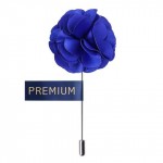 Neon Blue Fabric Flower Lapel Pin-0