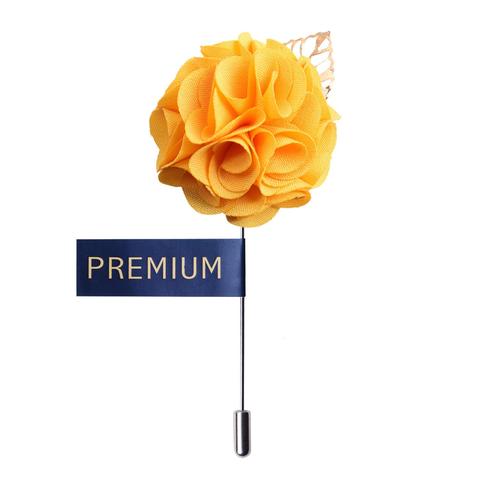 Yellow Fabric Flower Lapel Pin-0