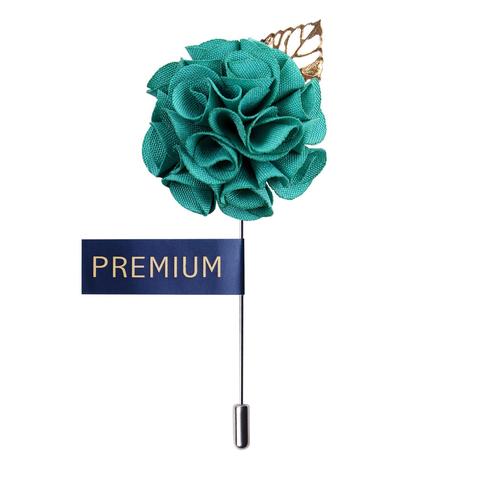 Mint Fabric Flower Lapel Pin-0