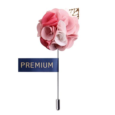 Pink Rose Fabric Flower Lapel Pin-0