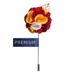 Multi Color Spring Fabric Flower Lapel Pin-0