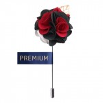 Red and Blue Fabric Flower Lapel Pin-0
