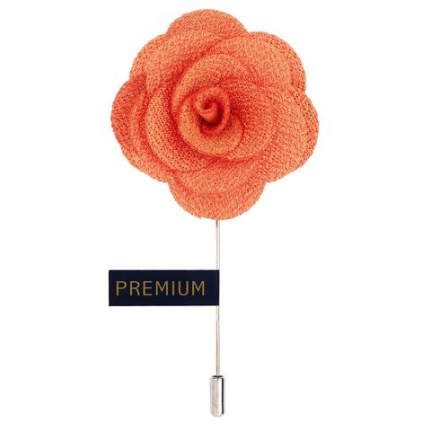 Simple Light Red Fabric Flower Lapel Pin-0