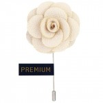 Simple White Fabric Flower Lapel Pin-0
