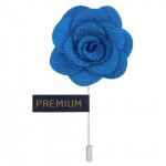 Simple Blue Fabric Flower Lapel Pin-0