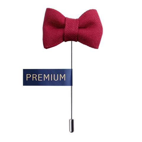 Wine Red Fabric Bow Tie Lapel Pin-0