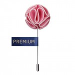Pink Round Fabric Flower Lapel Pin-0