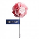 Pink Mixed Fabric Flower Lapel Pin-0