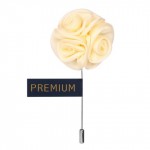 White Large Fabric Flower Lapel Pin-0