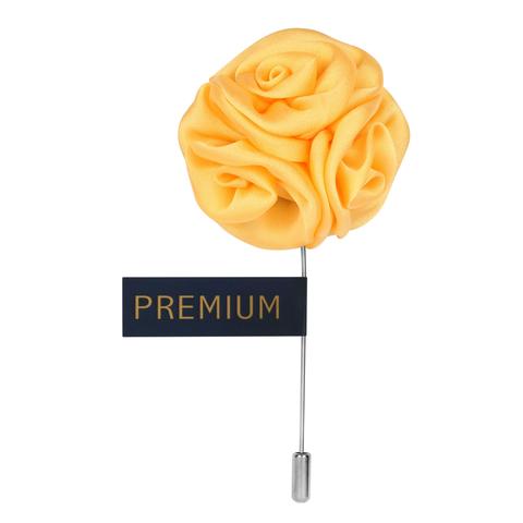 Yellow Large Fabric Flower Lapel Pin-0