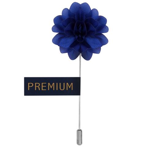 Blue Fabric Flower Lapel Pin-0