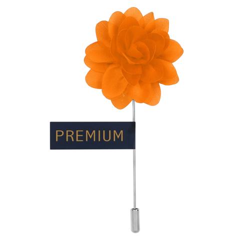 Orange Fabric Flower Lapel Pin-0