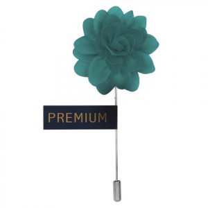 Turquois Fabric Flower Lapel Pin-0