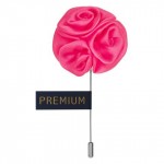Pink Large Fabric Flower Lapel Pin-0