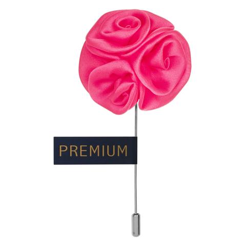 Pink Large Fabric Flower Lapel Pin-0