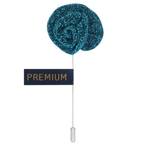 Mint Cirdular Fabric Flower Lapel Pin-0