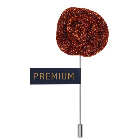 Red Circulr Fabric Flower Lapel Pin-0