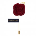 Dark Red Fabric Flower Lapel Pin-0