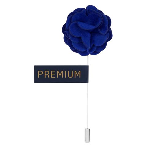 Blue Fabric Flower Lapel Pin-0