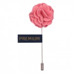 Pink Fabric Flower Lapel Pin-0