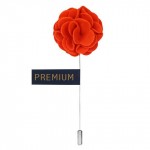 Orange Fabric Flower Lapel Pin