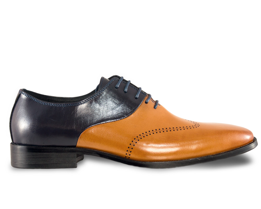 Moretti Two Tone Oxfords Cognac and Black-0 Moretti Two Tone Oxfords Cognac and Black-0